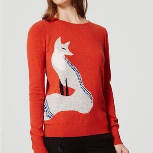 LOFT Coral Sweater with Fox Design
